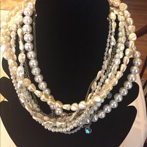 Elegant Pearl Multi-Strand Necklace